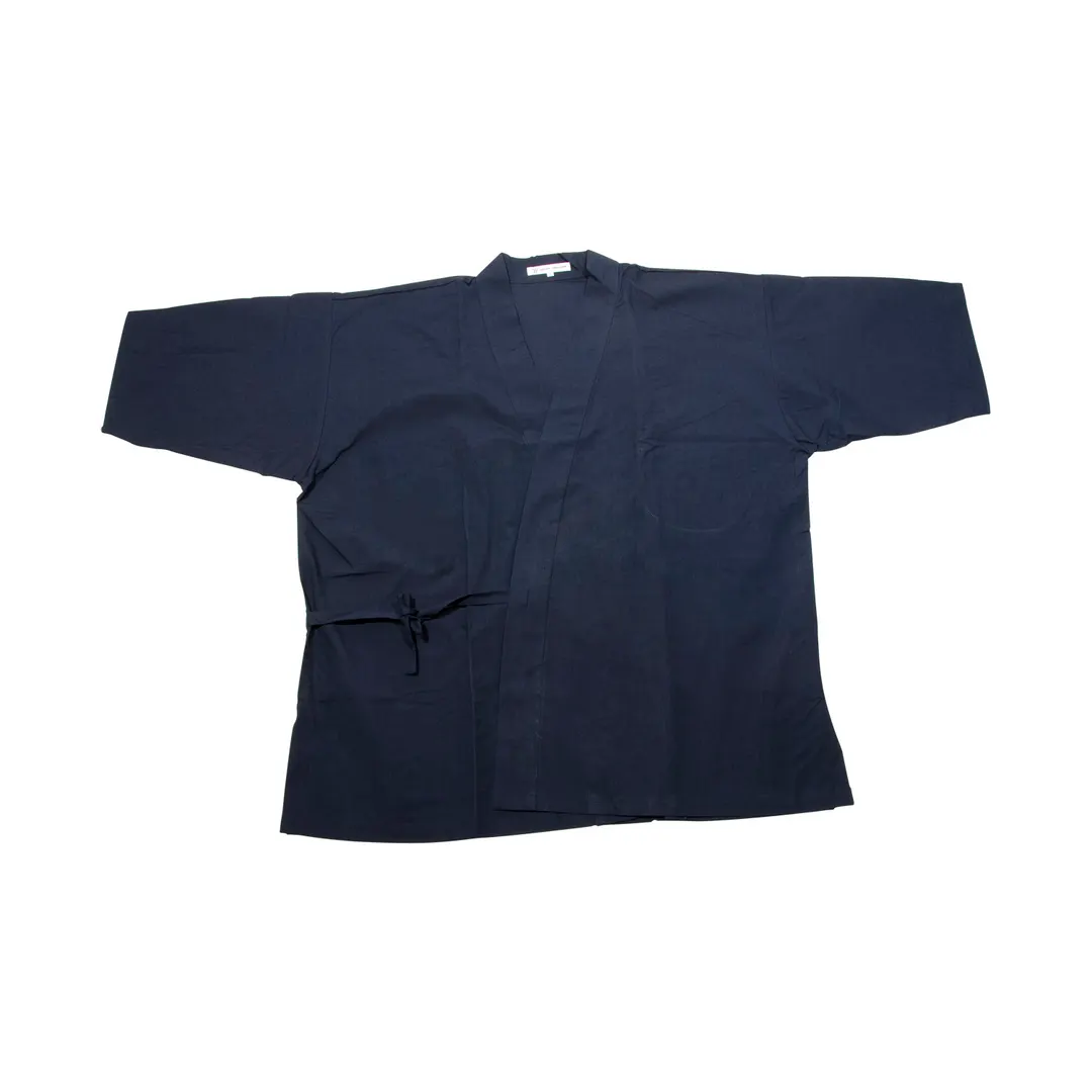 Korin UC-109-M Sushi Chef Coat – M, Blue, 65% Polyester/35% Cotton, Chest 48-4/5", Length 28-7/10"