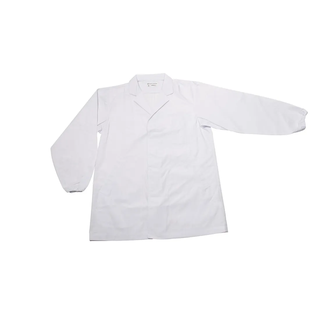 Korin UC-202-L Chef's Coat, Large, White, 65% Polyester 35% Cotton, 18.5" Shoulder, 29.9" Length