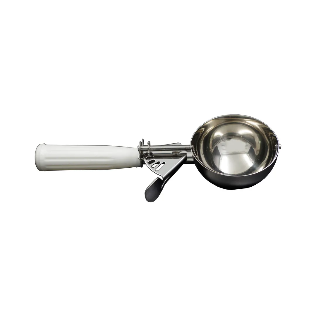 CAC China SICD-6WT Thumb Disher, #6, 5 oz., Stainless Steel Scoop, White Handle