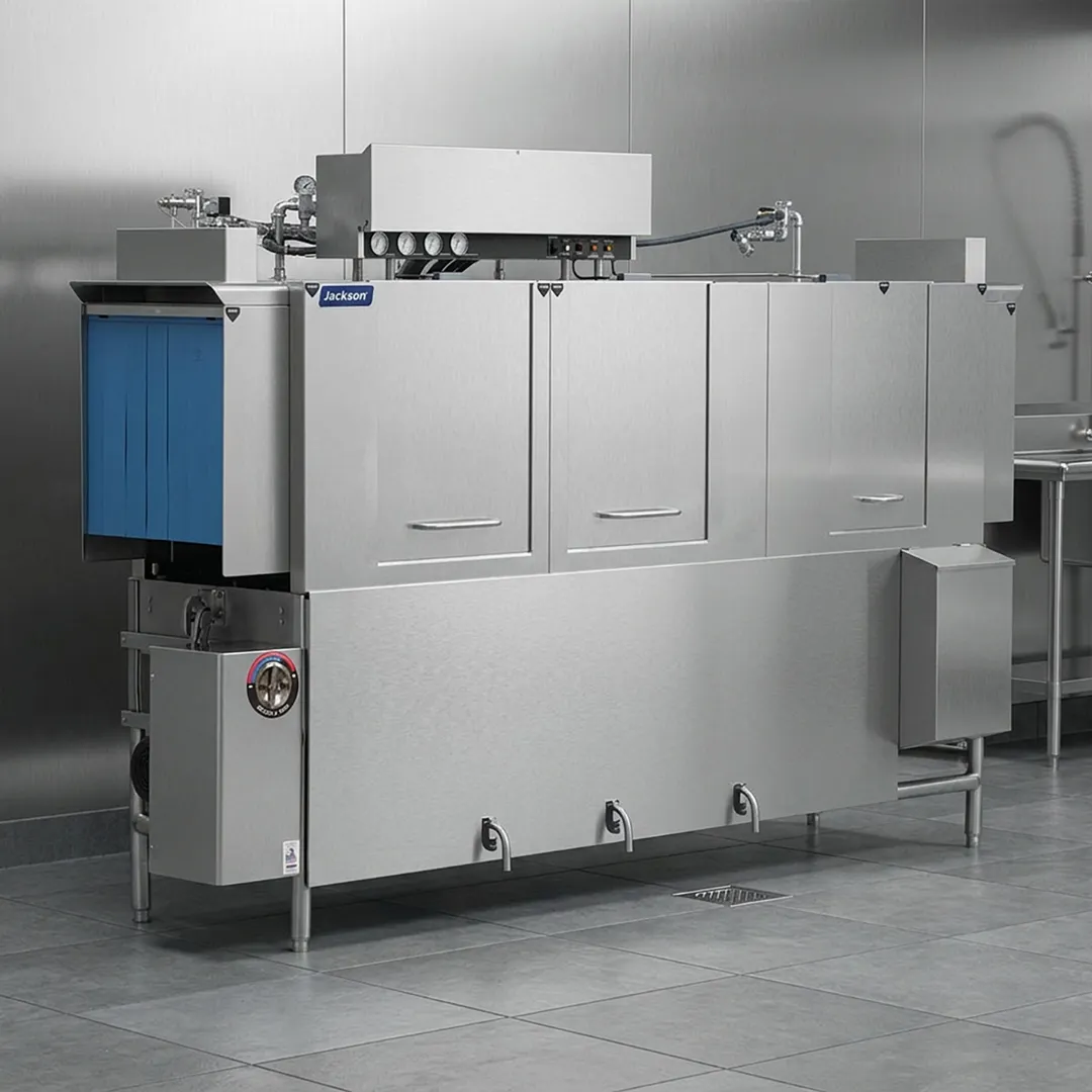 Jackson WWS AJ-100CS 100" Conveyor Dishwasher, 287 Racks/Hr - High Temp Steam Tank without Booster