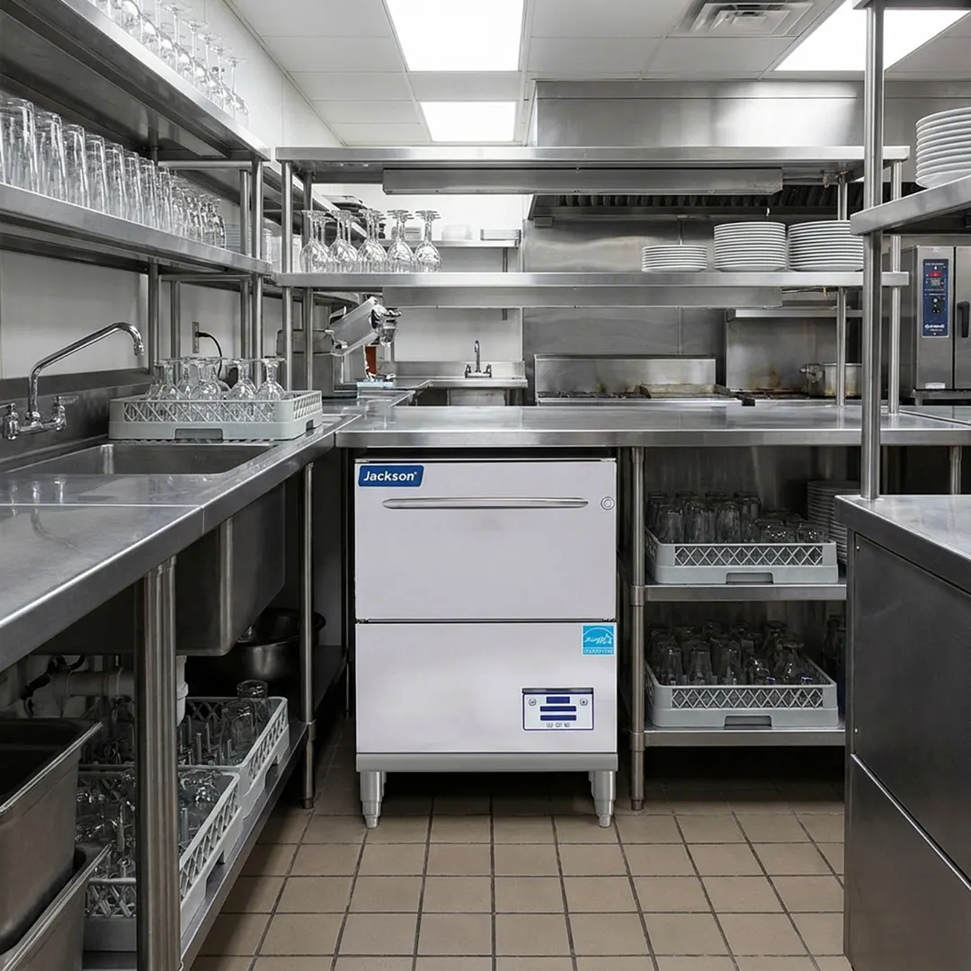 Jackson WWS DELTA HT-E-SEER-S 24" Door Type Undercounter Glasswasher,High Temp - 864 Glass/Hr (8" Legs)