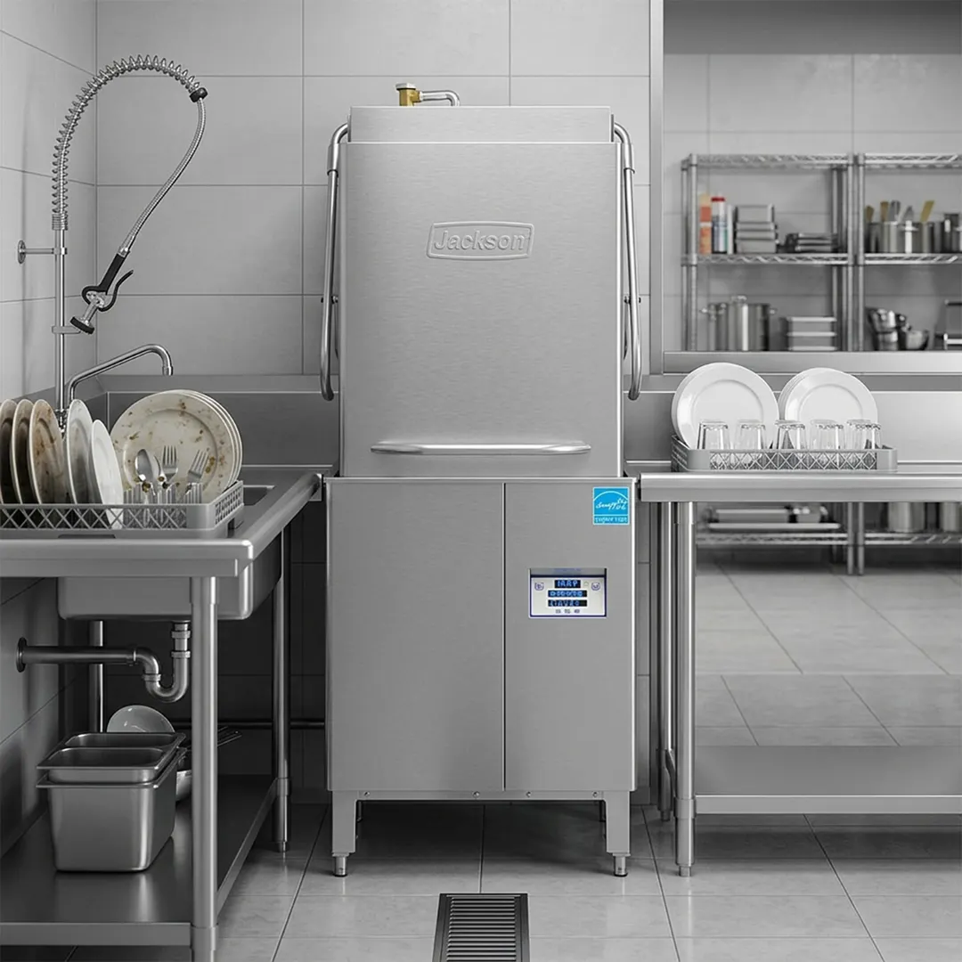 Jackson WWS DYNASTAR HH-E 30" Door Type Dishwasher, 57 Racks/Hr - 41 Gal/Hr - High Temp w/Booster