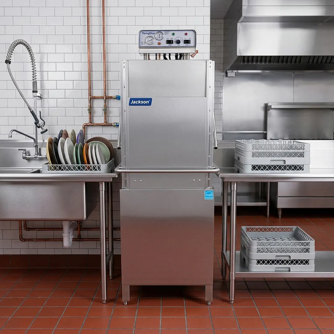 Jackson WWS TEMPSTAR HH-E 28" Door Type Dishwasher, 55 Racks/Hr - 40 Gal/Hr - High Temp with Booster
