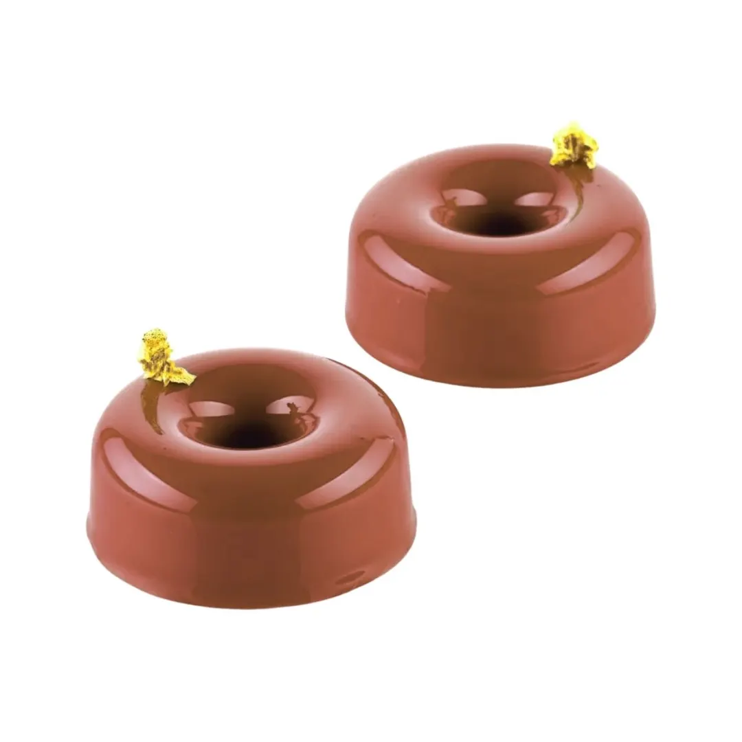Louis Tellier SQ094 Mid Donuts Mold, 3.38 Oz, 2.75" Dia. x 1.26" H Silicone, Uncoated