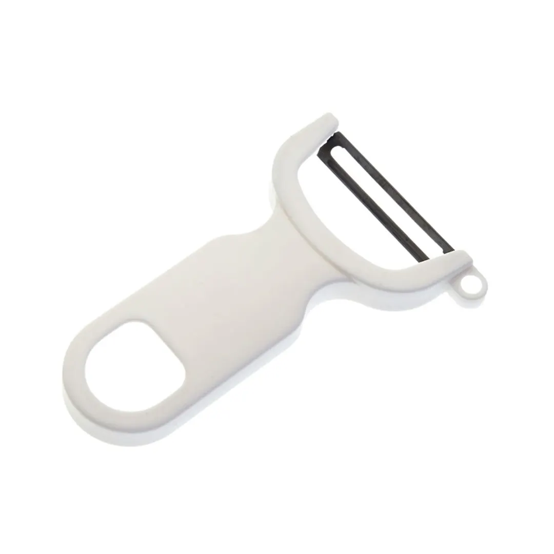 Mercer M33072 Y-Peeler, 4" Length, Carbon Steel Blade, Handle, Eye Remover, Black Red White