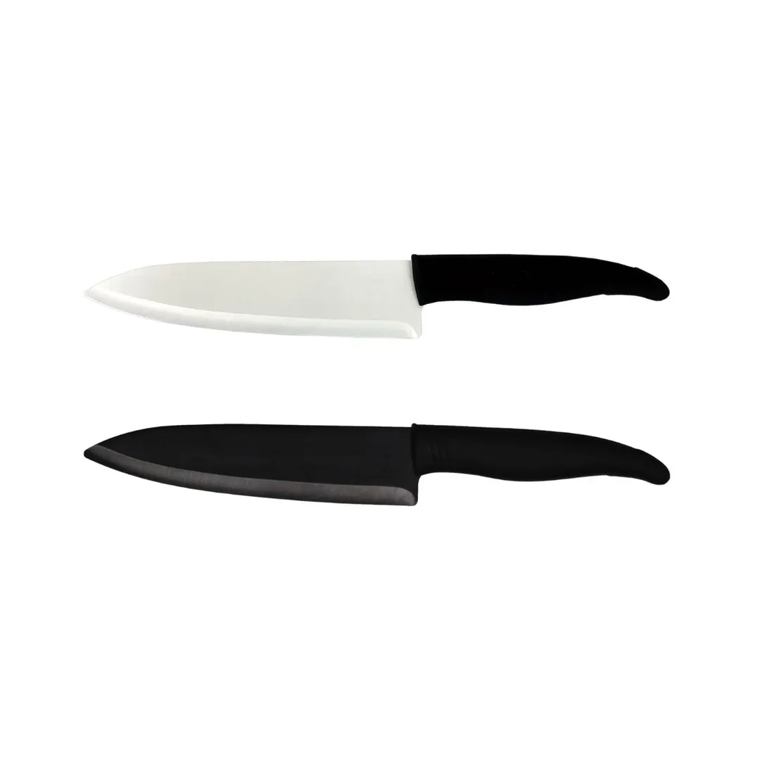 Town 47507B/DZ Chef Knife - 7" Ceramic Blade, Black Handle, Professional Kitchen Cutlery - Dozen