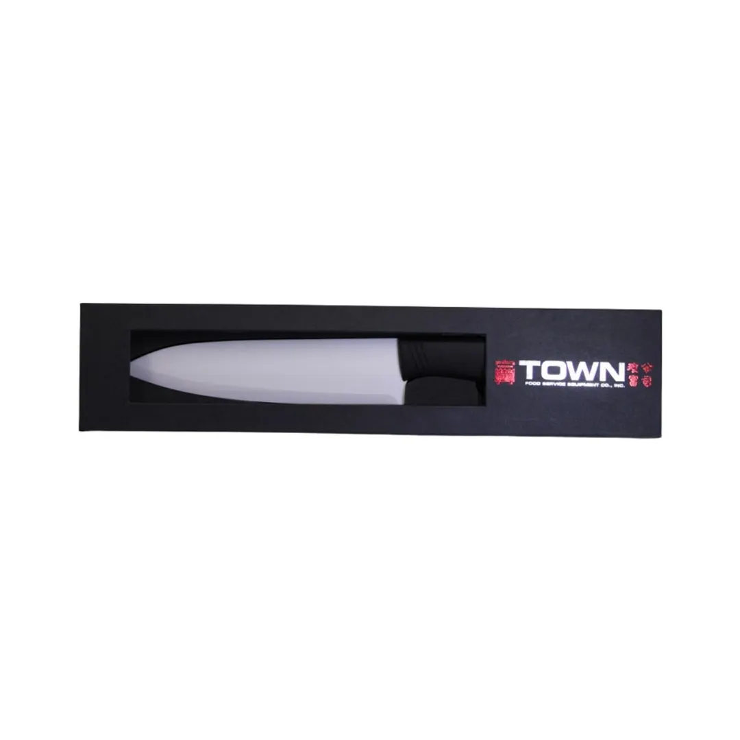Town 47507B/DZ Chef Knife - 7" Ceramic Blade, Black Handle, Professional Kitchen Cutlery - Dozen
