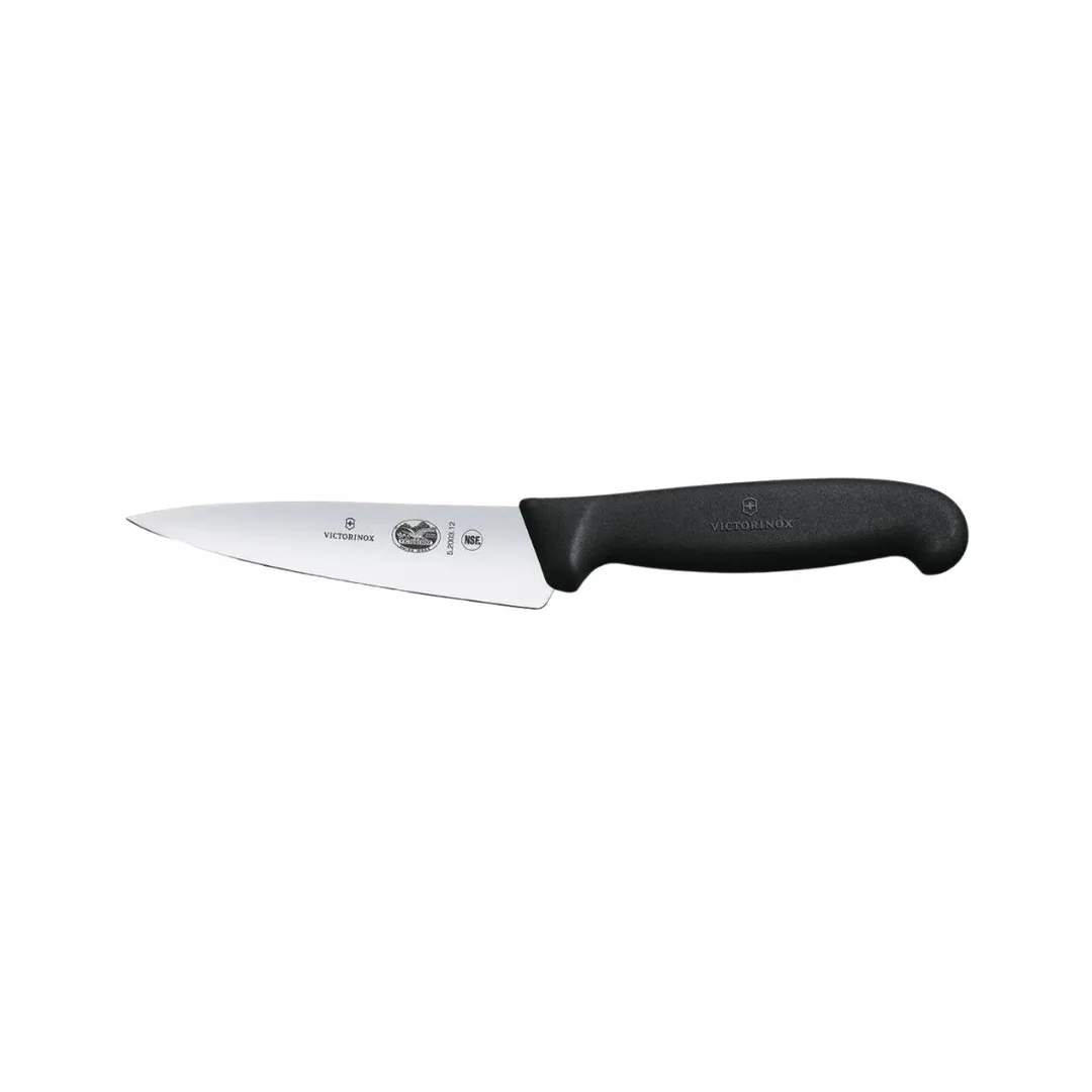 Victorinox 5.2003.12B Mini Chef Knife - 5" Stamped Blade, Black Fibrox Handle, 4"-6" Length, Cutlery