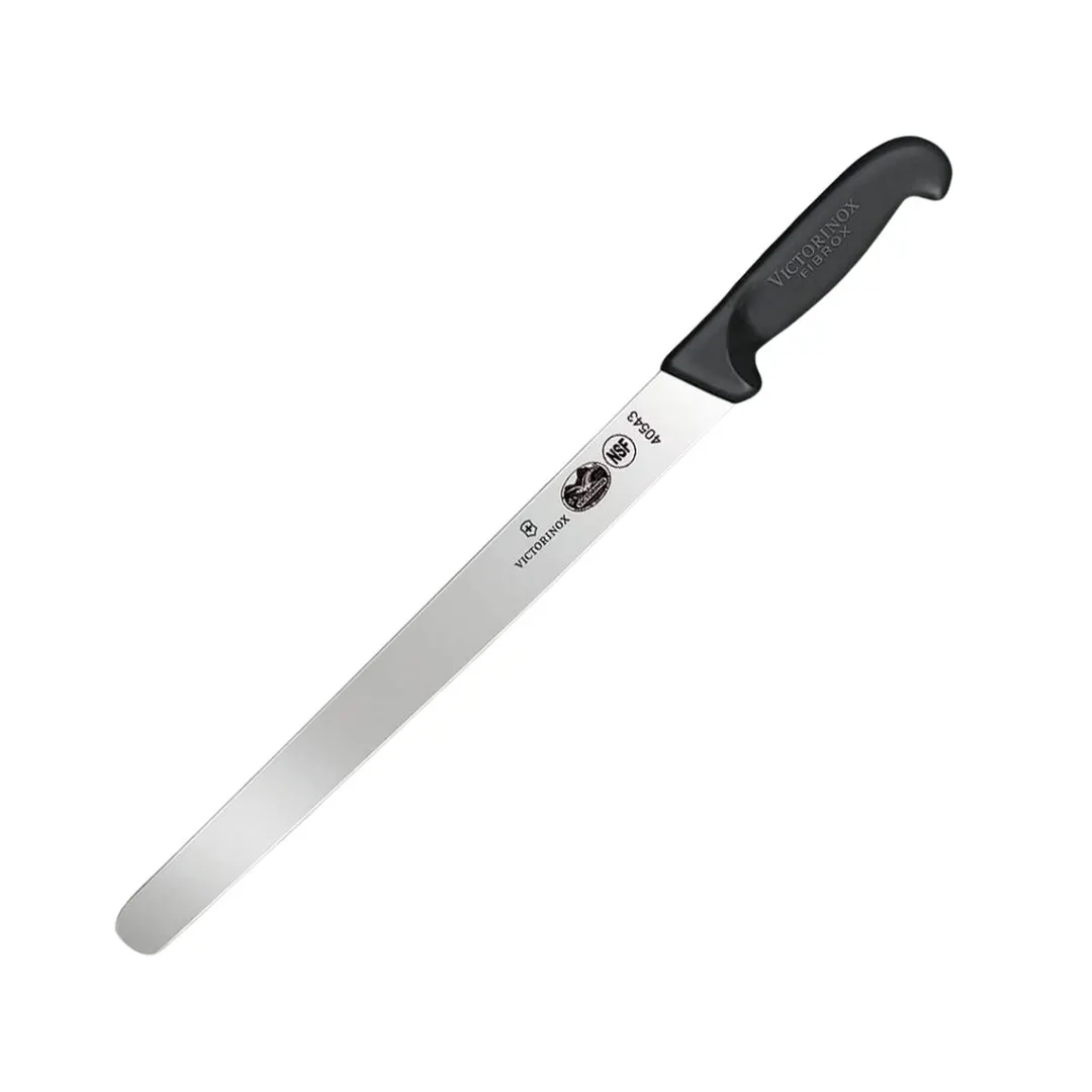 Victorinox 5.4203.25 Ham Slicer Knife - 10" Blade, Stamped Construction, Black Fibrox Plastic Handle