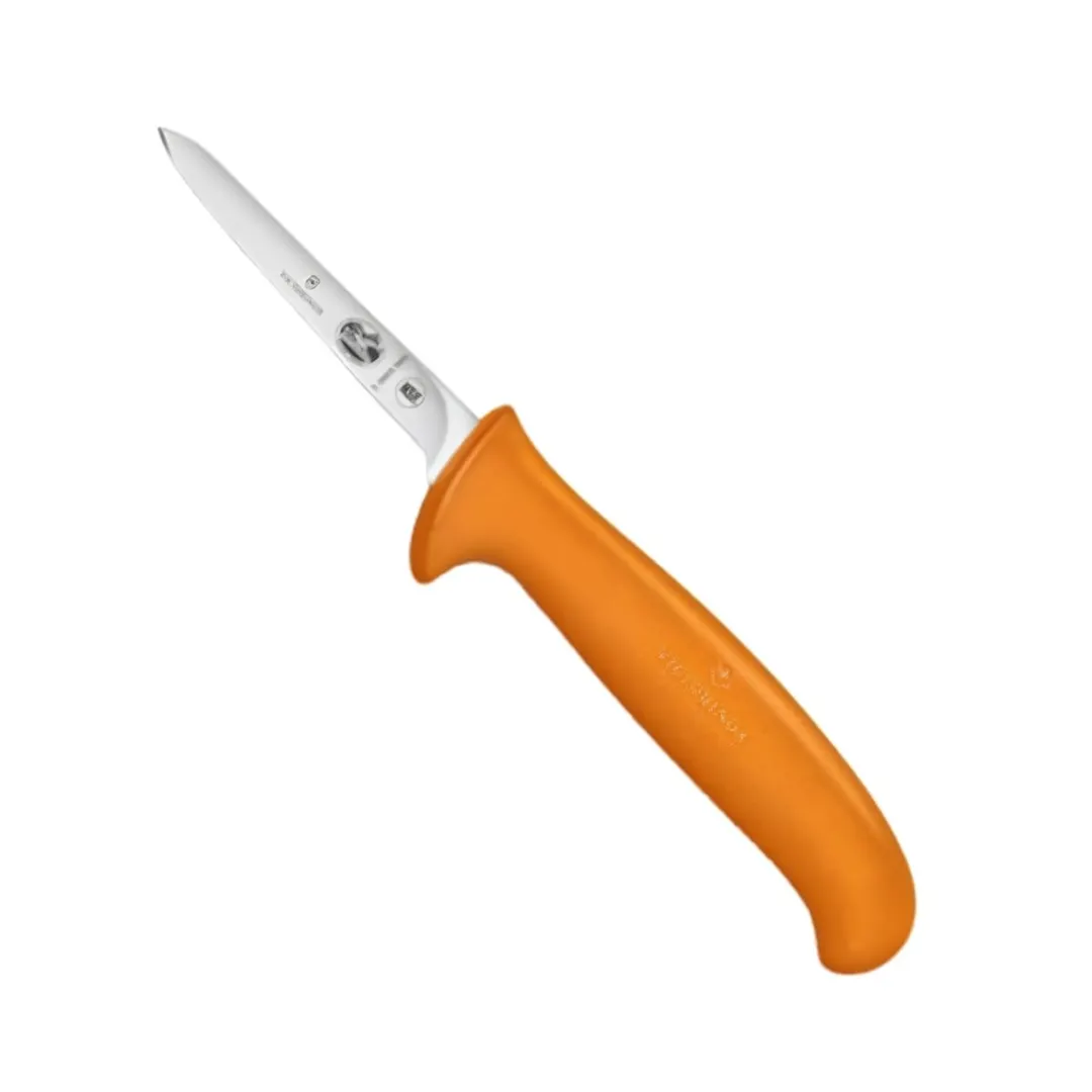 Victorinox 5.5909.08S Boning Knife, 3" Point, Stamped Steel Straight Blade, Orange Plastic Handle