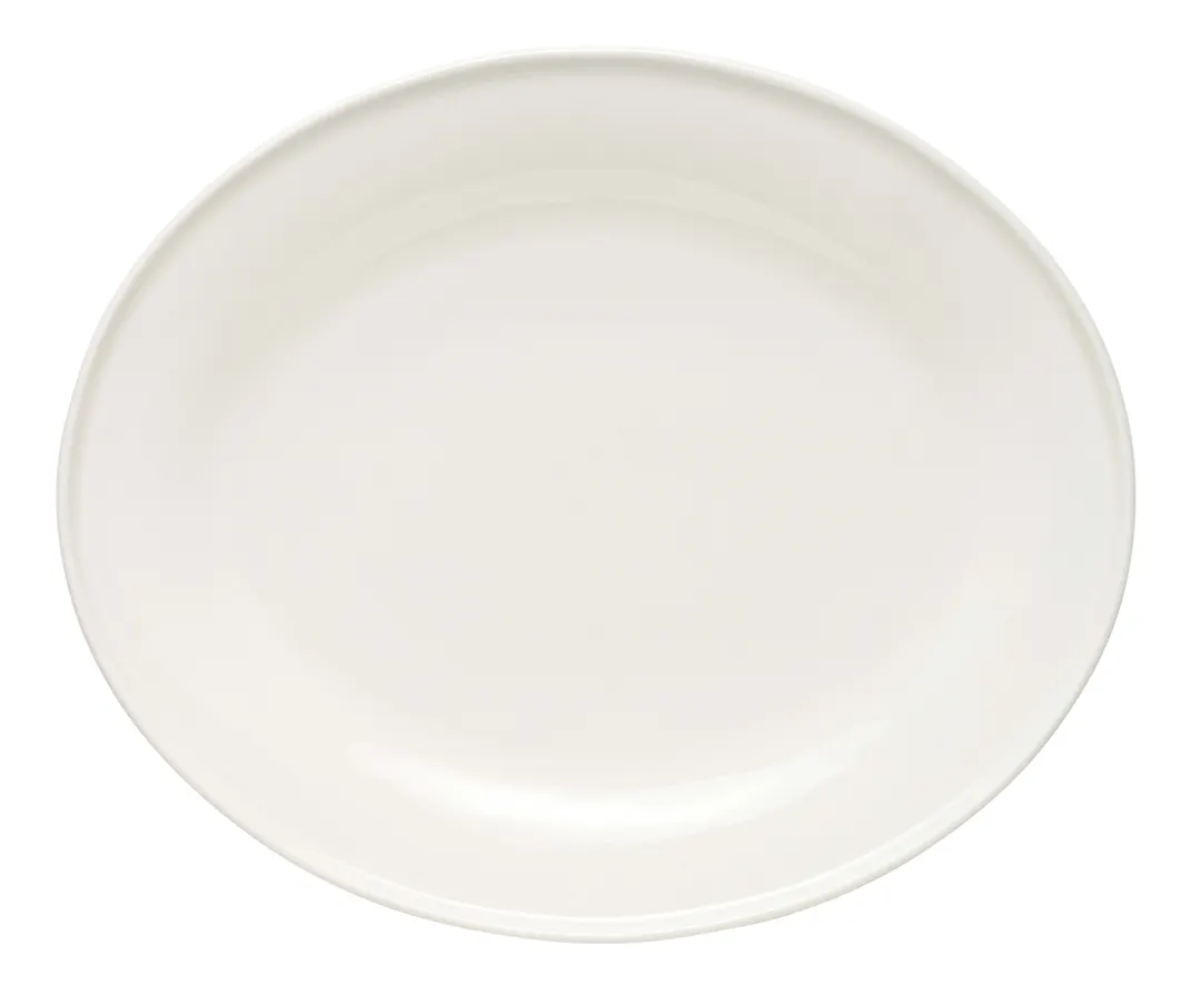 Libbey 109708 Ares Oval Porcelain Platter 13"-1/8 x 11" x 1" White Royal Rideau Vitrified - 12/Case