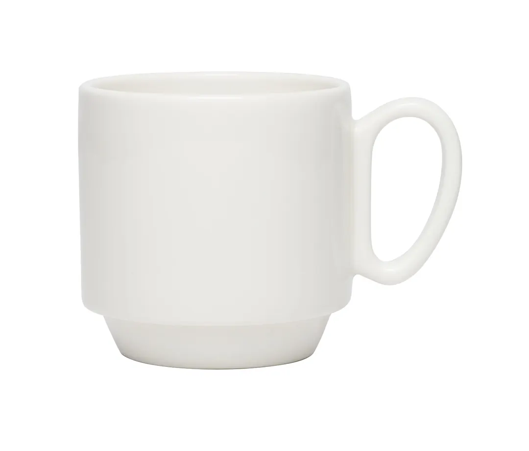 Libbey 109713 Ares Stacking Mug, 8 oz (3" × 3"), White Rideau Porcelain, Stackable - 36/Case