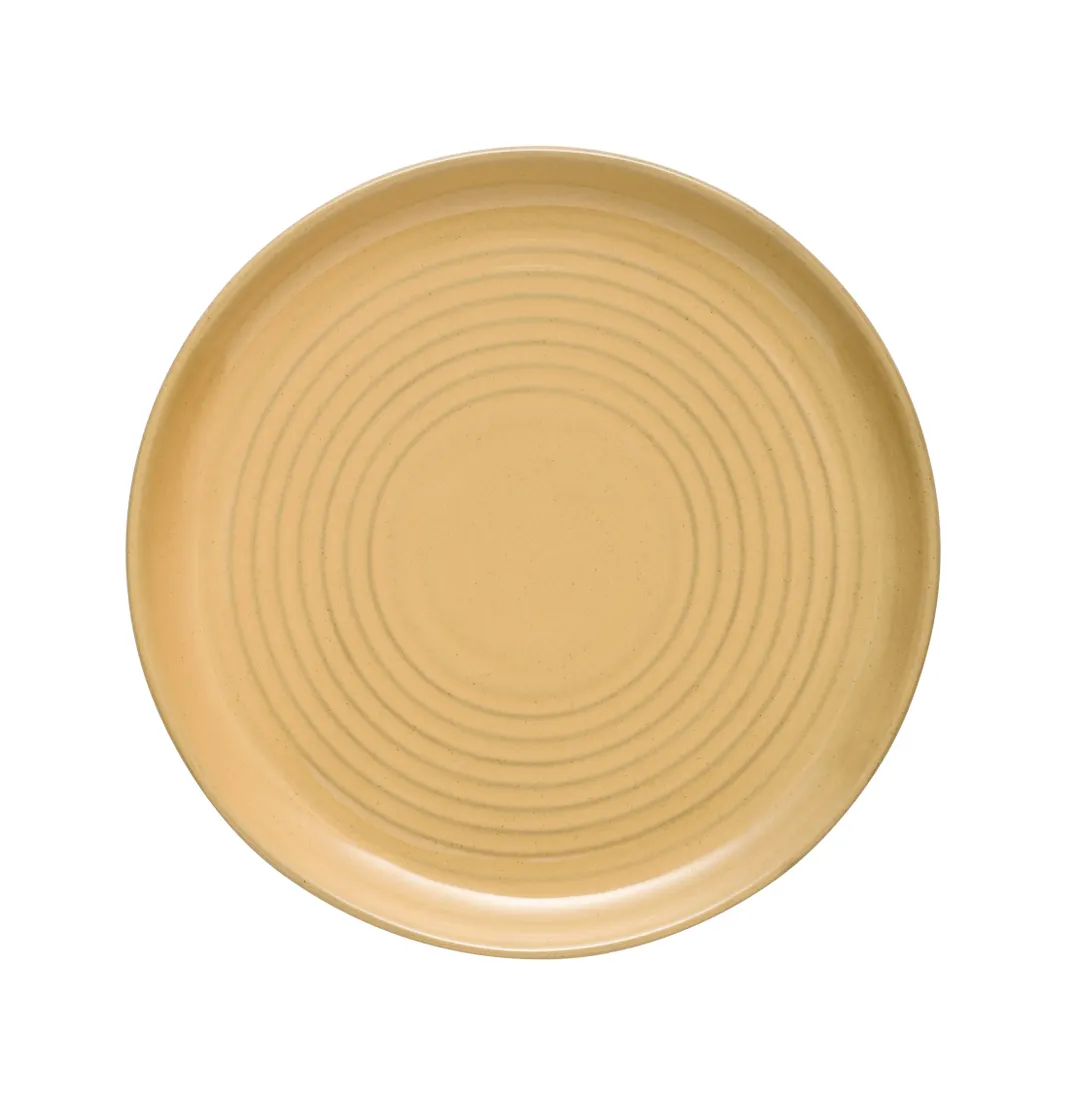 Libbey 109755 - 8" Round Terracotta Tan Ceramic Stacking Plate, 3/4" Height, 12/Case