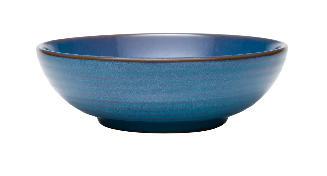 Libbey 109762 - 30 oz Round Salad Bowl, 7" Diameter x 2¼" Height, Ceramic Blue, General Use, 12/Case