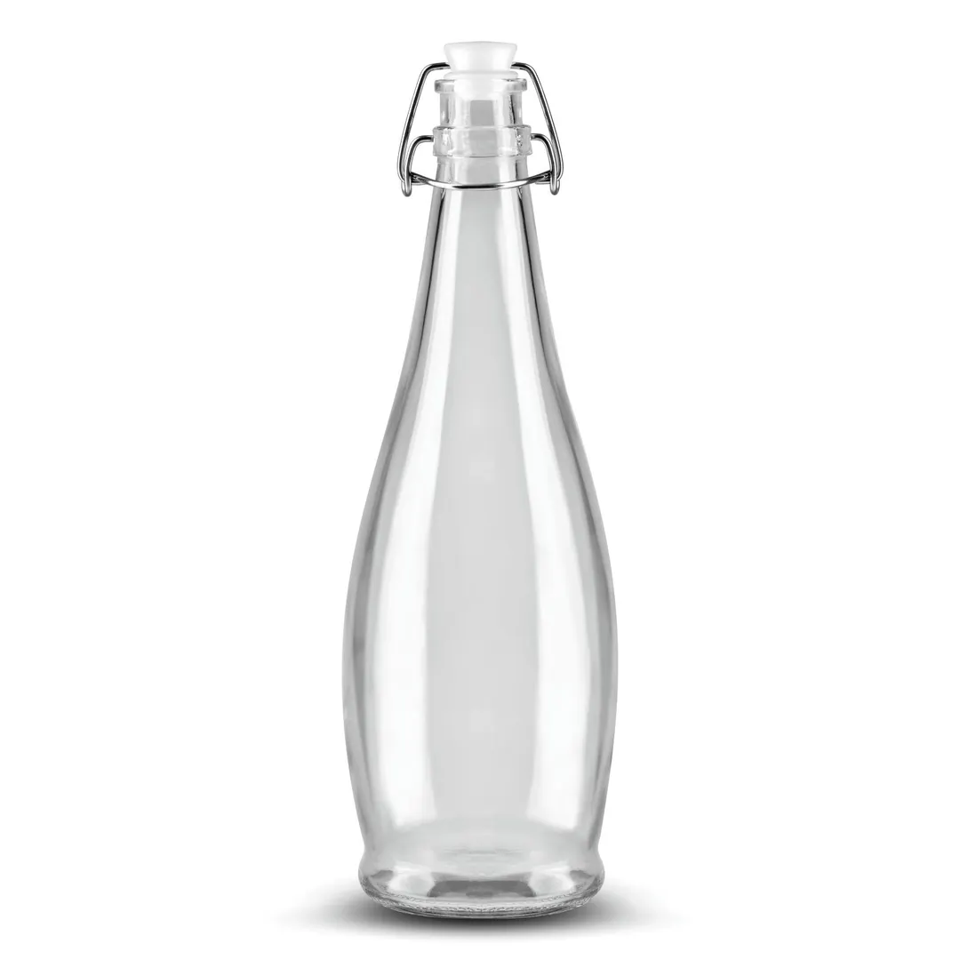 Libbey 109826 - 34.6 oz Water Bottle with White Wire Lid, Non‑Tempered, 12.2" H x 3.9" D, 6/Case