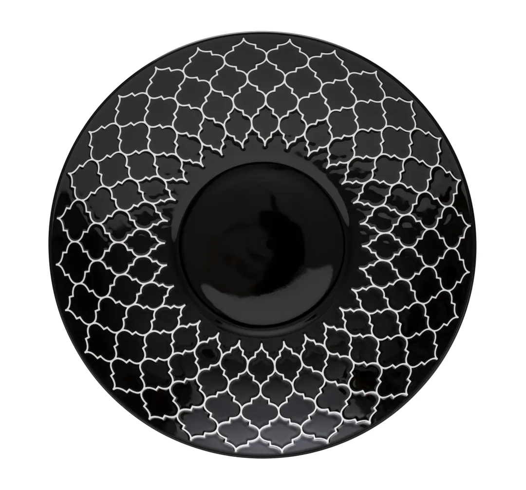 Libbey 109980 - 12" Deep Coupe China Plate, Round, Black Combo Finish, Coupe Rim - 12/Case