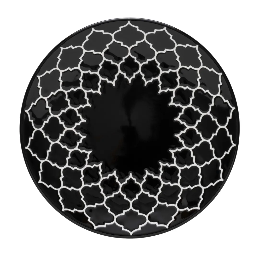 Libbey 109985 - 7" Round China Plate, Black Finish, 7" Diameter, China Material - 24/Case