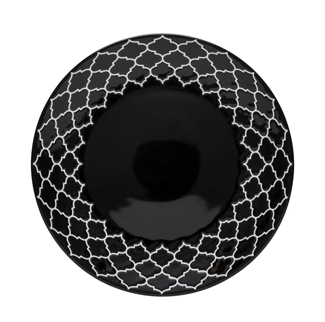 Libbey 109986 - 9" Black Round China Plate, 9" Diameter, China Material, Classic Design - 24/Case