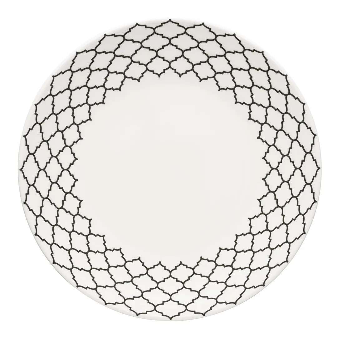 Libbey 109999 Samira White China Plate, 11-1/8" Round Dinnerware, Fine Porcelain, 12/Case