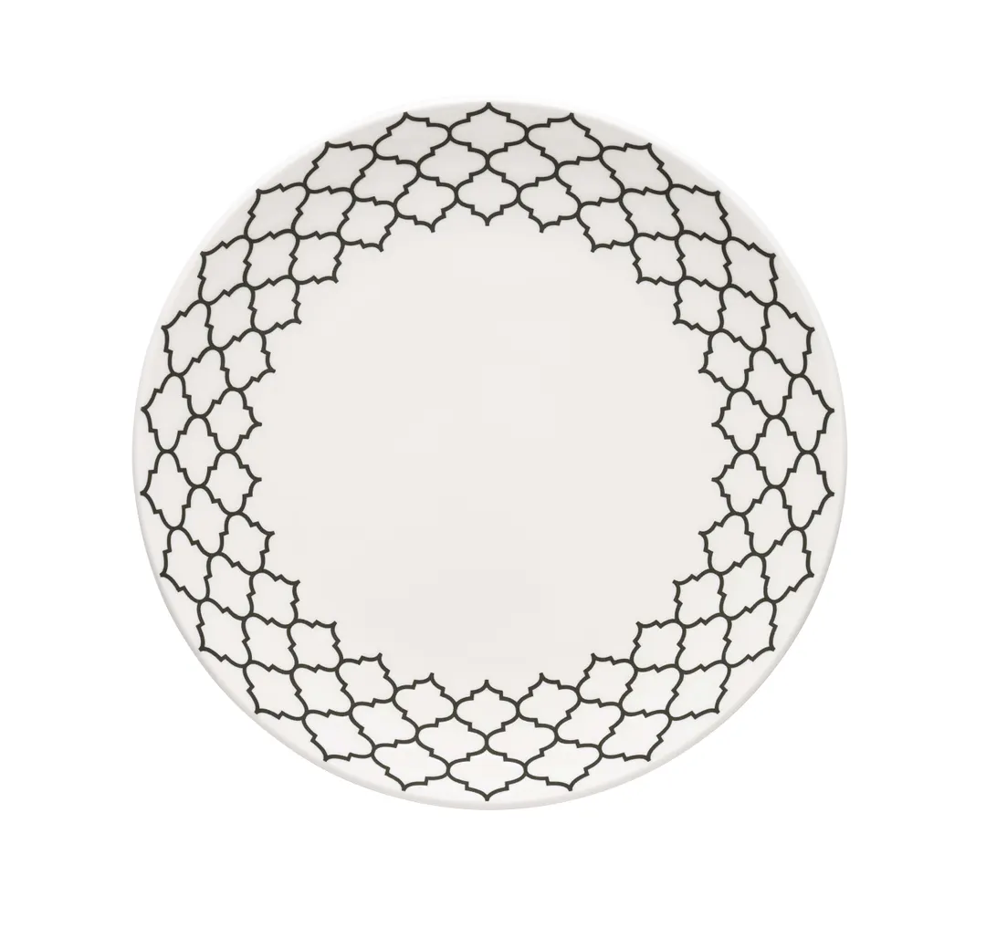 Libbey 110000 - 10" Round White China Dinner Plate, Samira Design, 10" Diameter, China Material - 12/Case