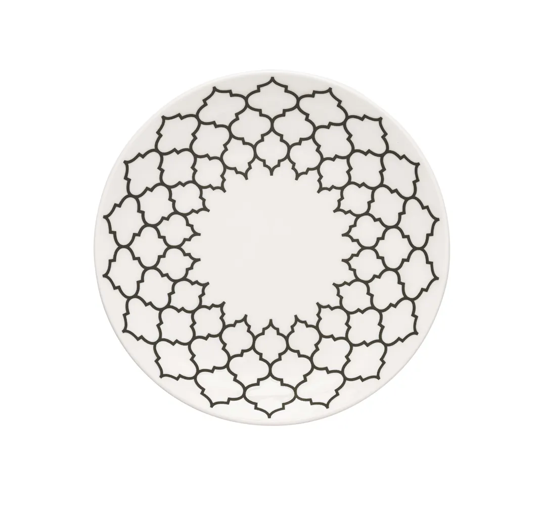 Libbey 110002 - 7" Round China Plate, White Samira Design, Fine Porcelain, 7" Diameter - 24/Case