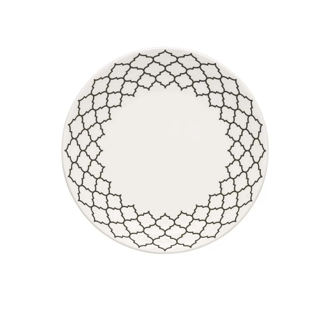 Libbey 110003 - 9" Round White China Plate Samira Design, 9" Diameter, China Material - 24/Case