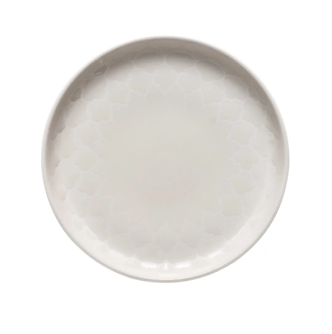 Libbey 110004 - 6½" Round China Plate, White Samira Design, Stacking, 6-1/2" Dia., 24/Case