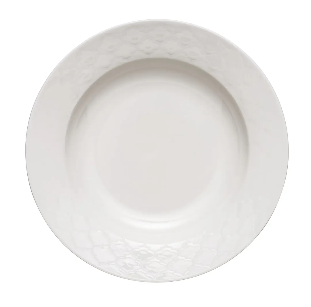 Libbey 110009 - 11¾" Round China Plate, White Rimmed, 11-3/4" Diameter, Premium China - 12/Case
