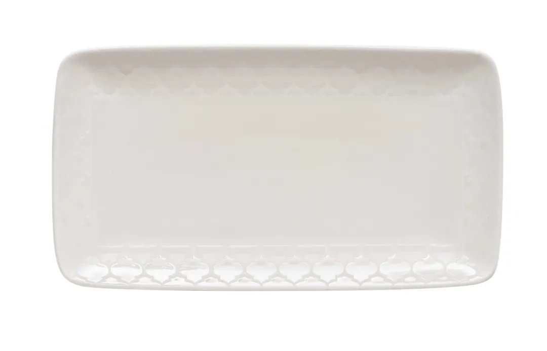 Libbey 110012 - Rectangular White China Platter Samira, 11‑7/8" x 6‑1/2", China Material, 12/Case