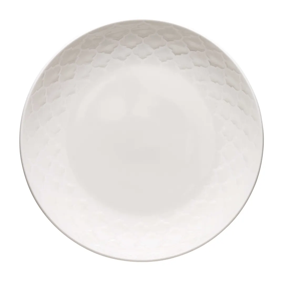 Libbey 110017 - 10" Round White China Plate Samira Design, Fine Porcelain, 10" Diameter - 12/Case