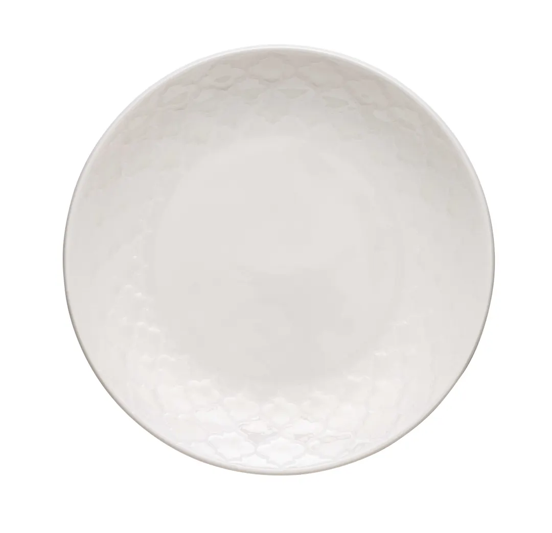Libbey 110020 - 9" Round China Plate, White Samira Design, 9" Diameter, China Material - 24/Case