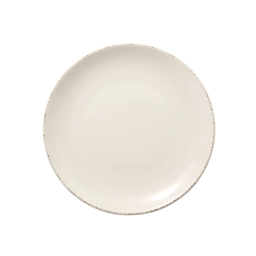 Libbey 113156 - 9" Round Coupe Rim Plate, Cream White Porcelain Vitrified Dishwasher Safe - 24/Case