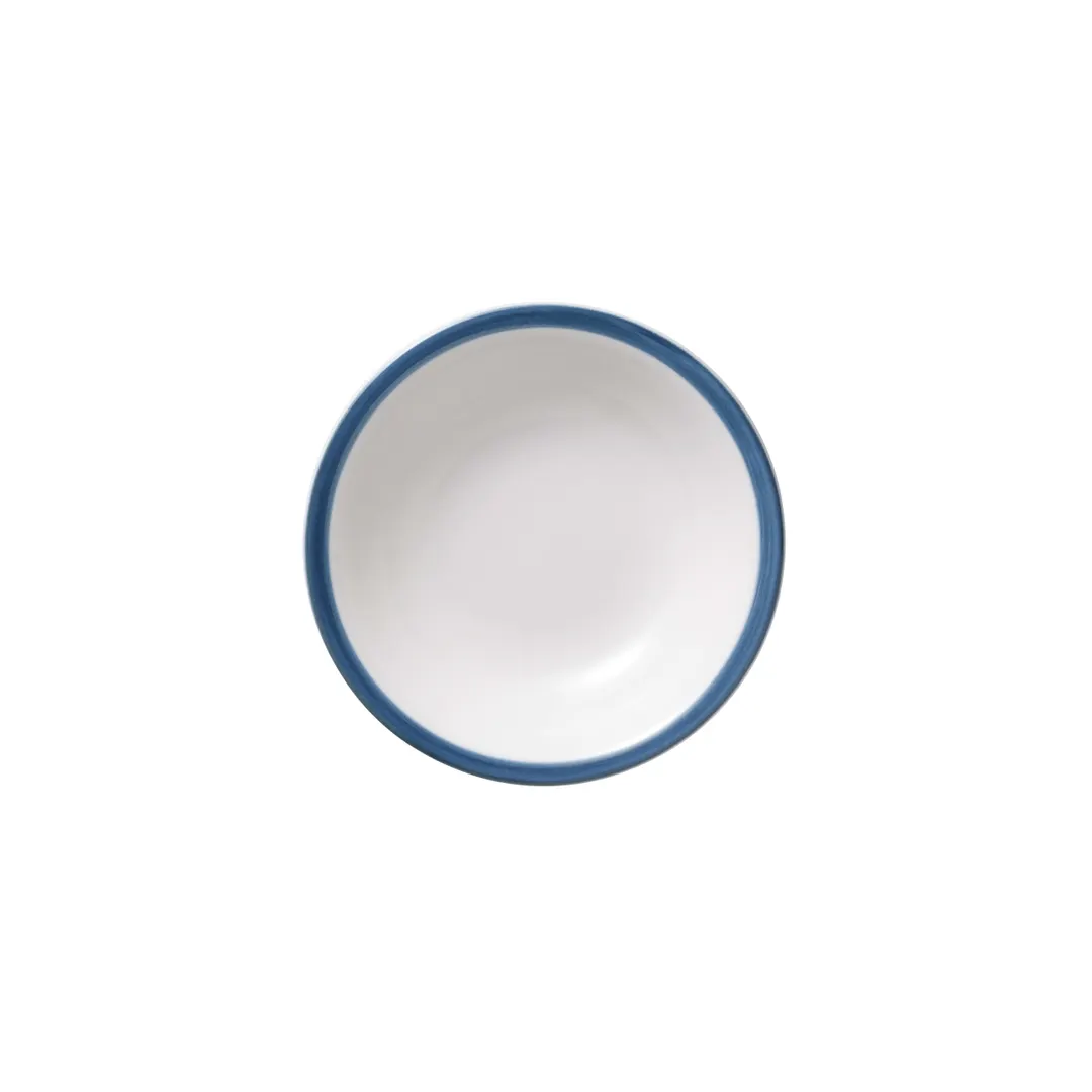 Libbey 113267 - 5.5 Oz Fruit Bowl, 4" Dia x 1-3/8" H, Blue Banded Porcelain, Safe - 36/Case