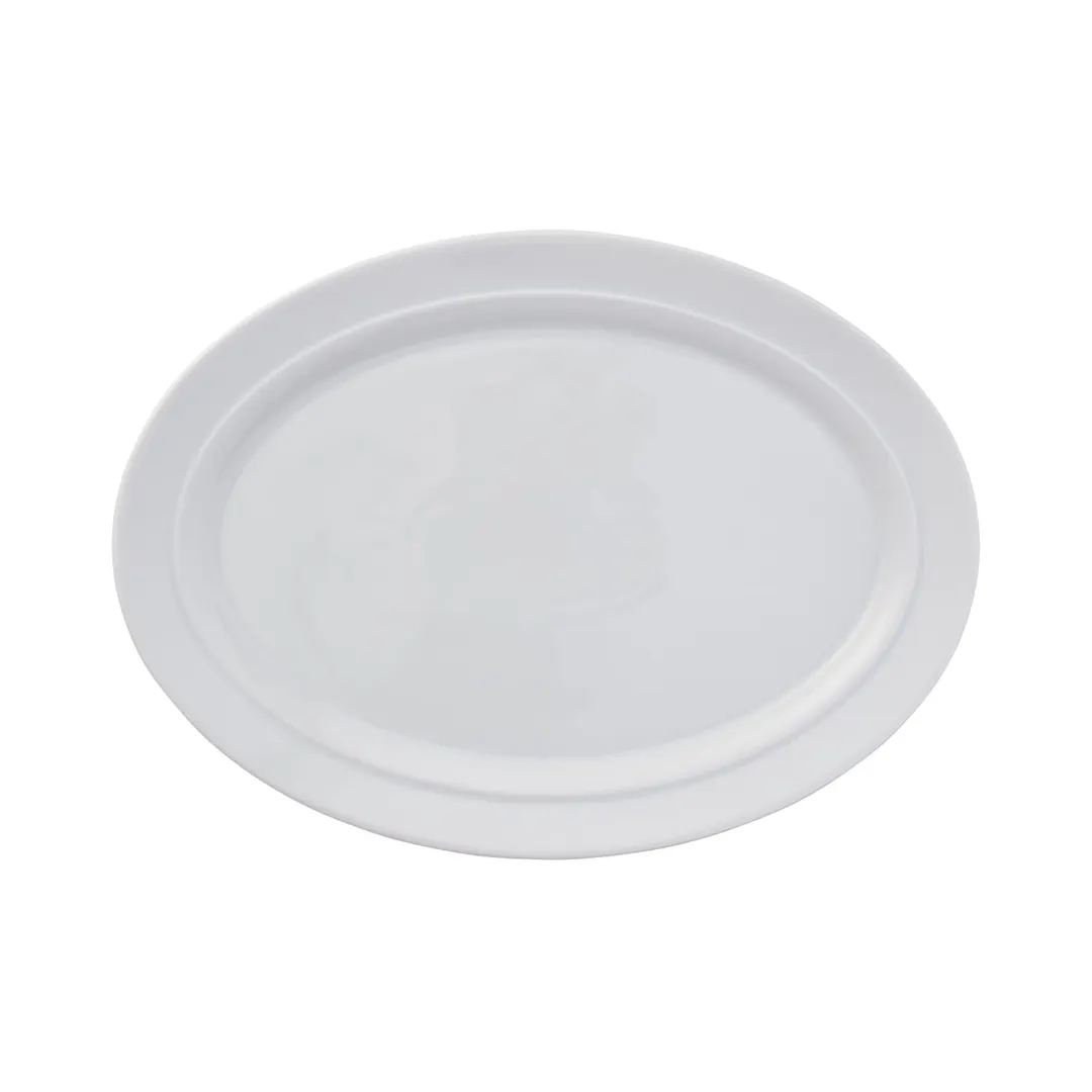 Reserve by Libbey 113335 Oval Platter, 11.3" W x 8.25" D x 0.9" H, White Porcelain Rim - 6/Case