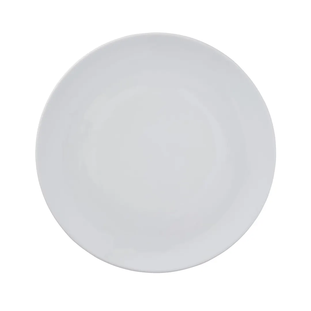 Reserve by Libbey 113347 - 10.25" Round Coupe Rim Porcelain Plate, White, 0.8" Height - 12/Case