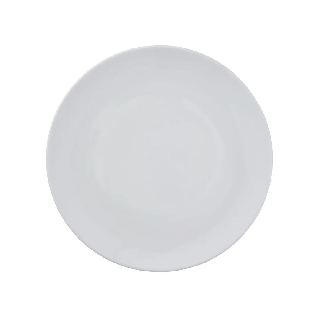 Reserve by Libbey 113349 - 8" Round Coupe Rim Porcelain Plate, White, 0.67" Height - 12/Case