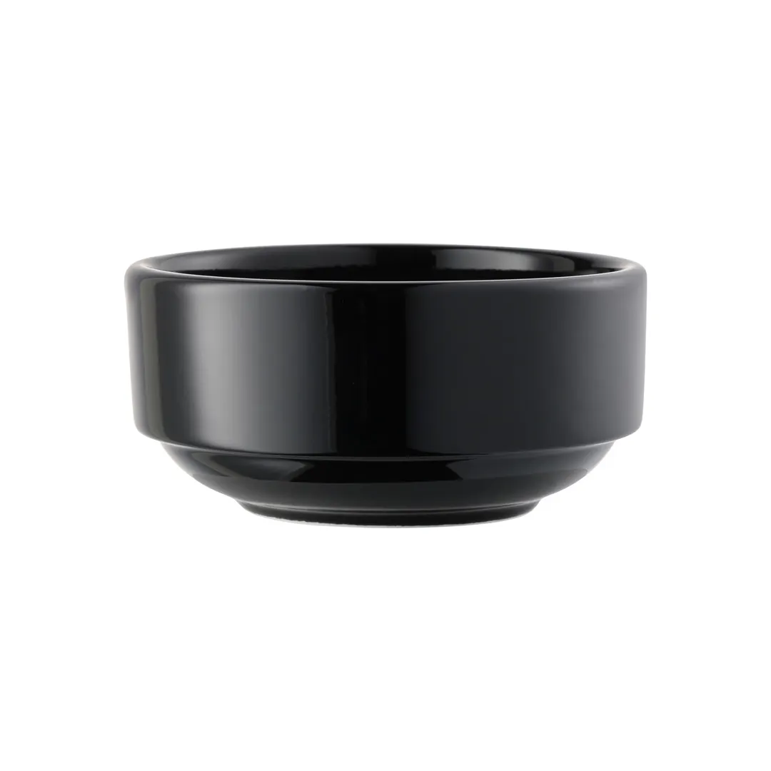 Libbey 113666 - 6 oz Round Porcelain Nestabowl, Black Finish, General Use - 36/Case