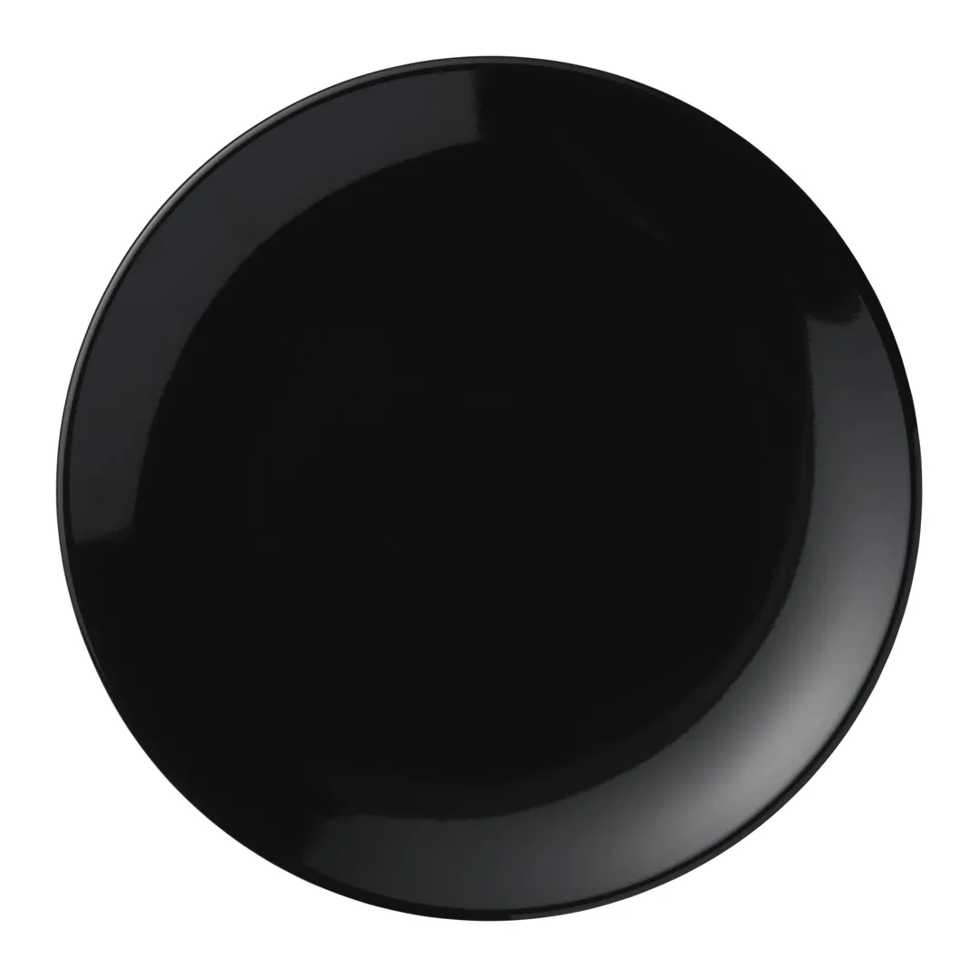 Libbey 113670 China Plate – 10.5" Round Coupe Rim Porcelain Black - 12/Case