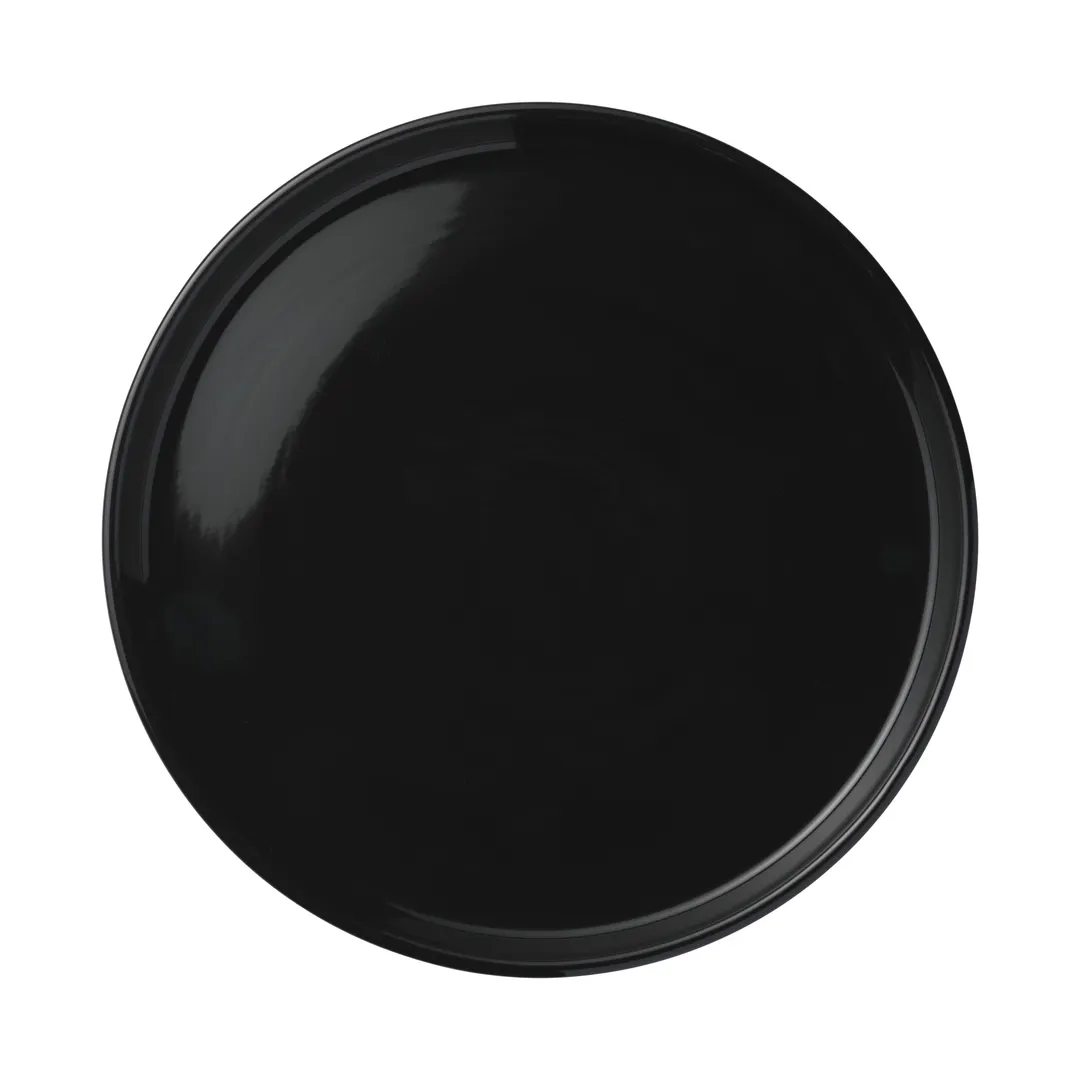 Libbey 113673 - Round 7.75" Porcelain China Plate, Black Finish, Stackable, 7.75" Diameter - 12/Case