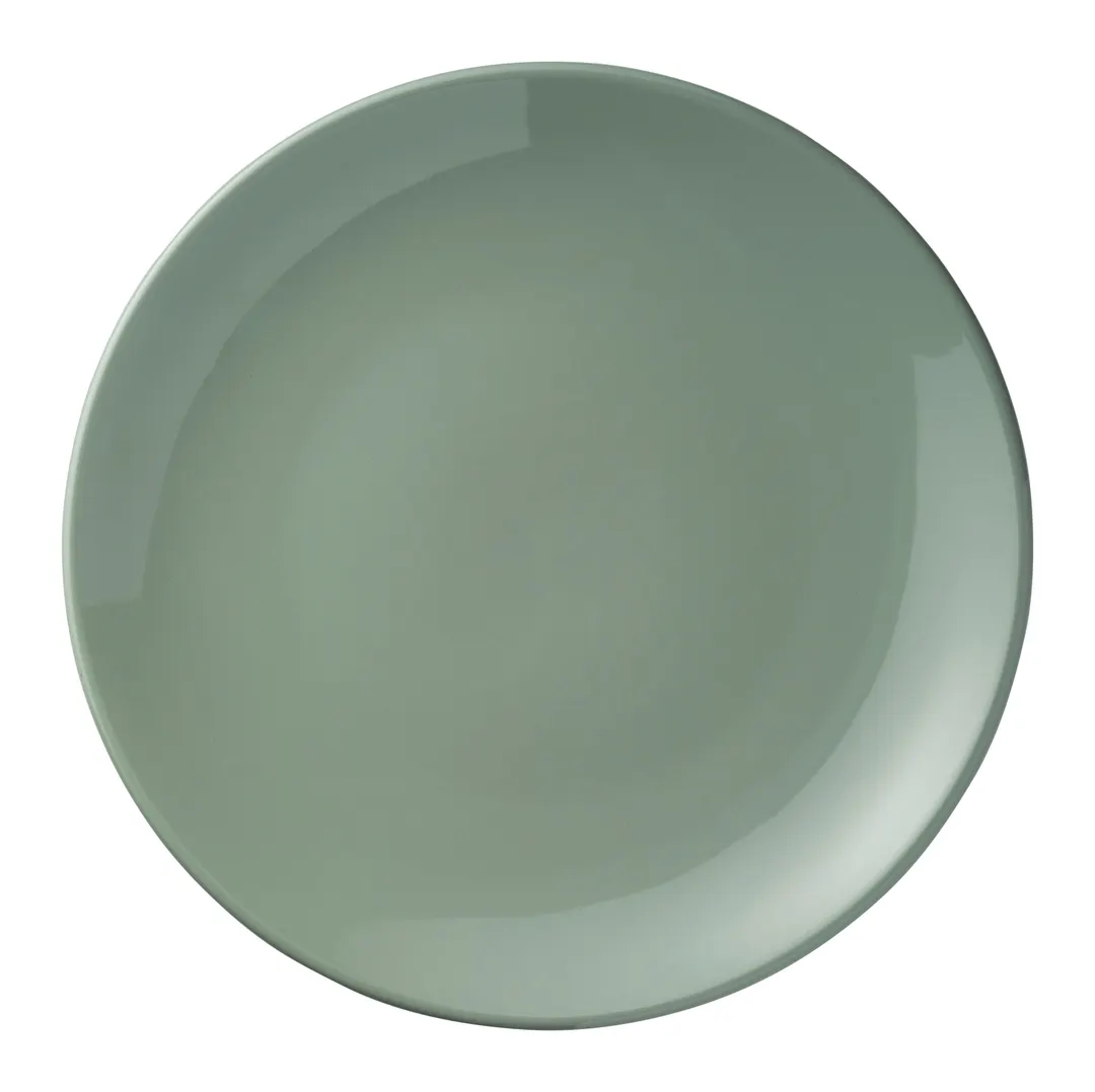 Libbey 113679 China Plate – 10.5" Round Coupe, Porcelain, Moss Finish - 12/Case