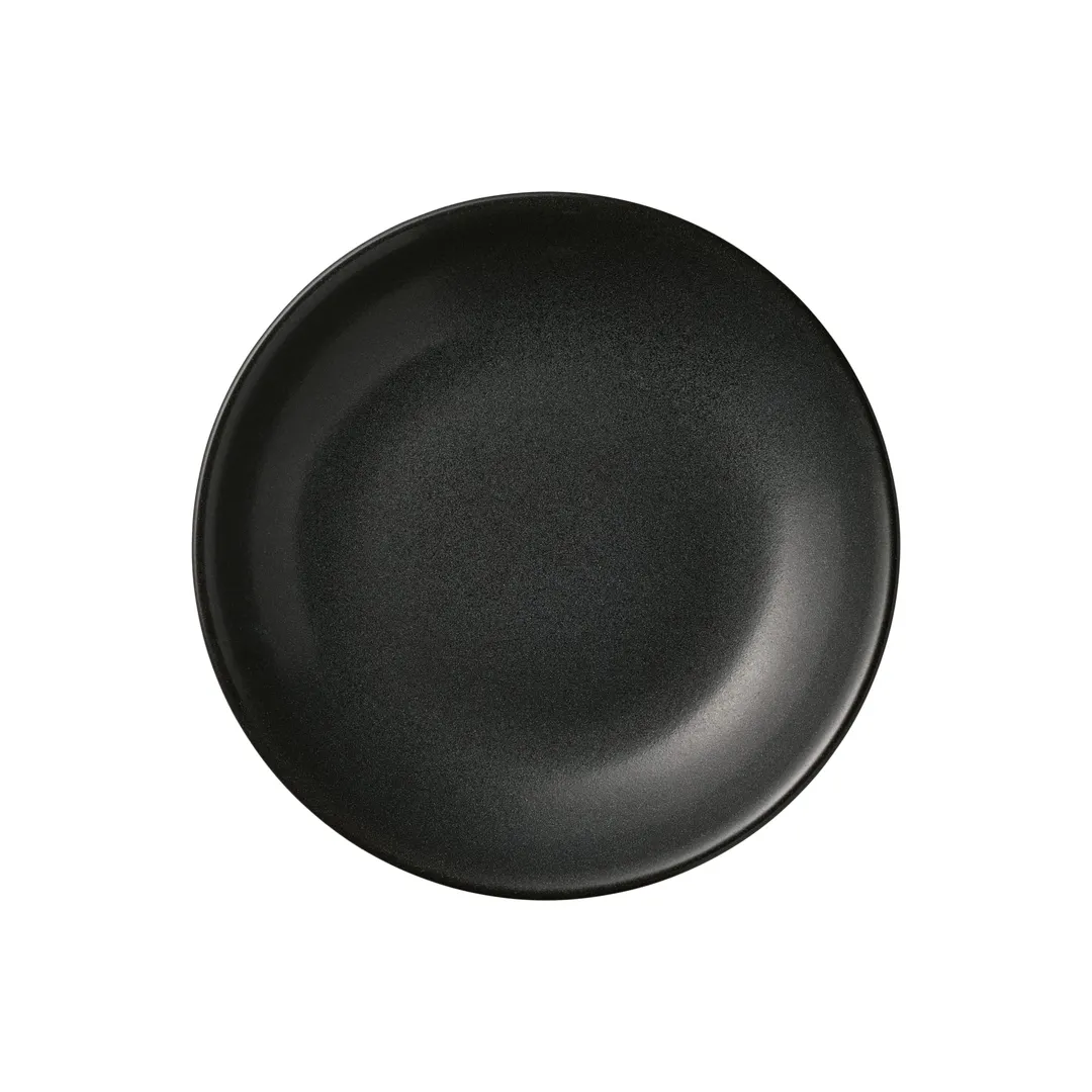 Reserve by Libbey 114025 Deep Coupe Plate, 8¾" Dia x 1⅝" H, Round Porcelain, Dark Glaze - 12/Case