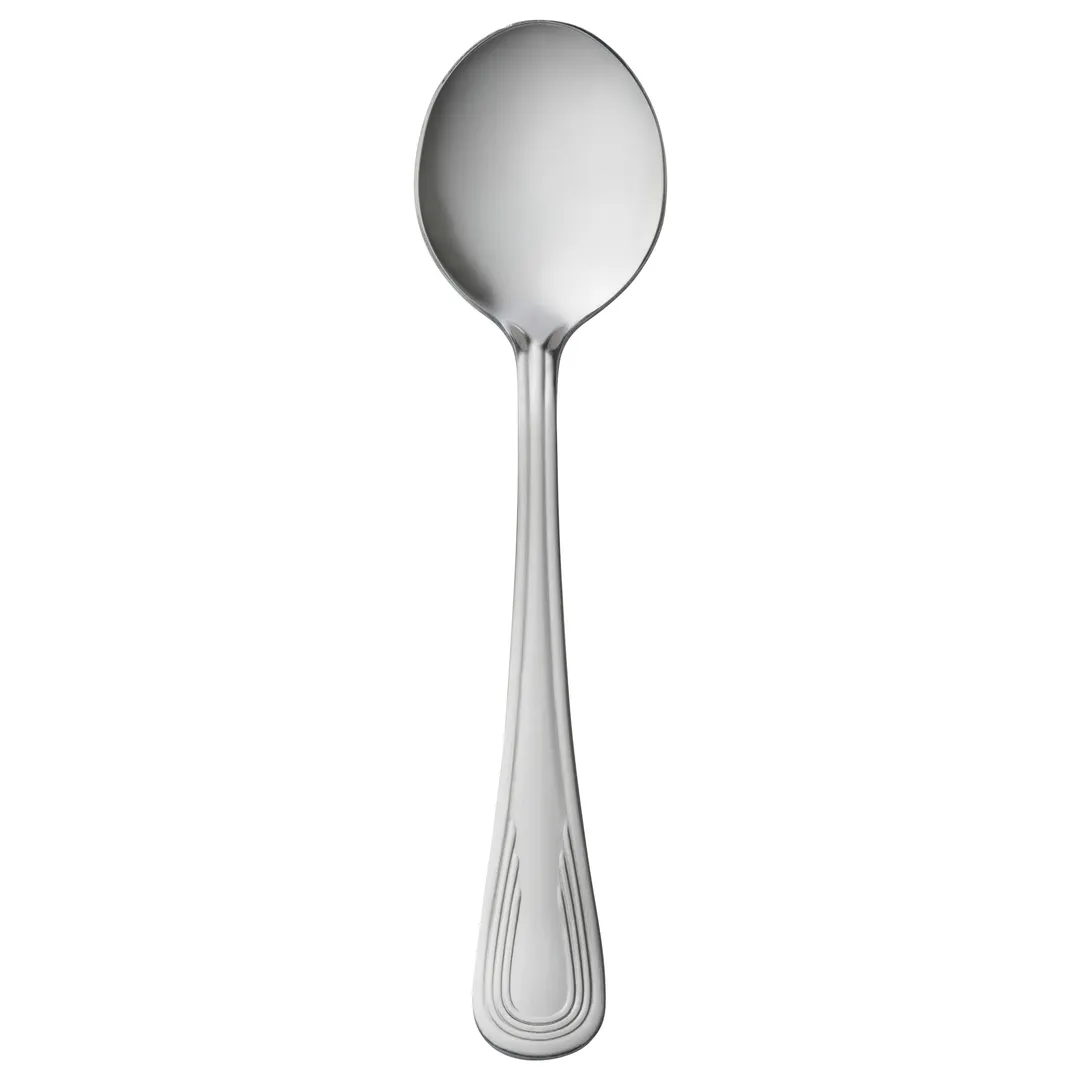 Libbey 129-004 Soup Spoon – 6¼" Round Bowl, Extra Heavy 18/0 Stainless Steel, 5‑6" Length - 36/Case