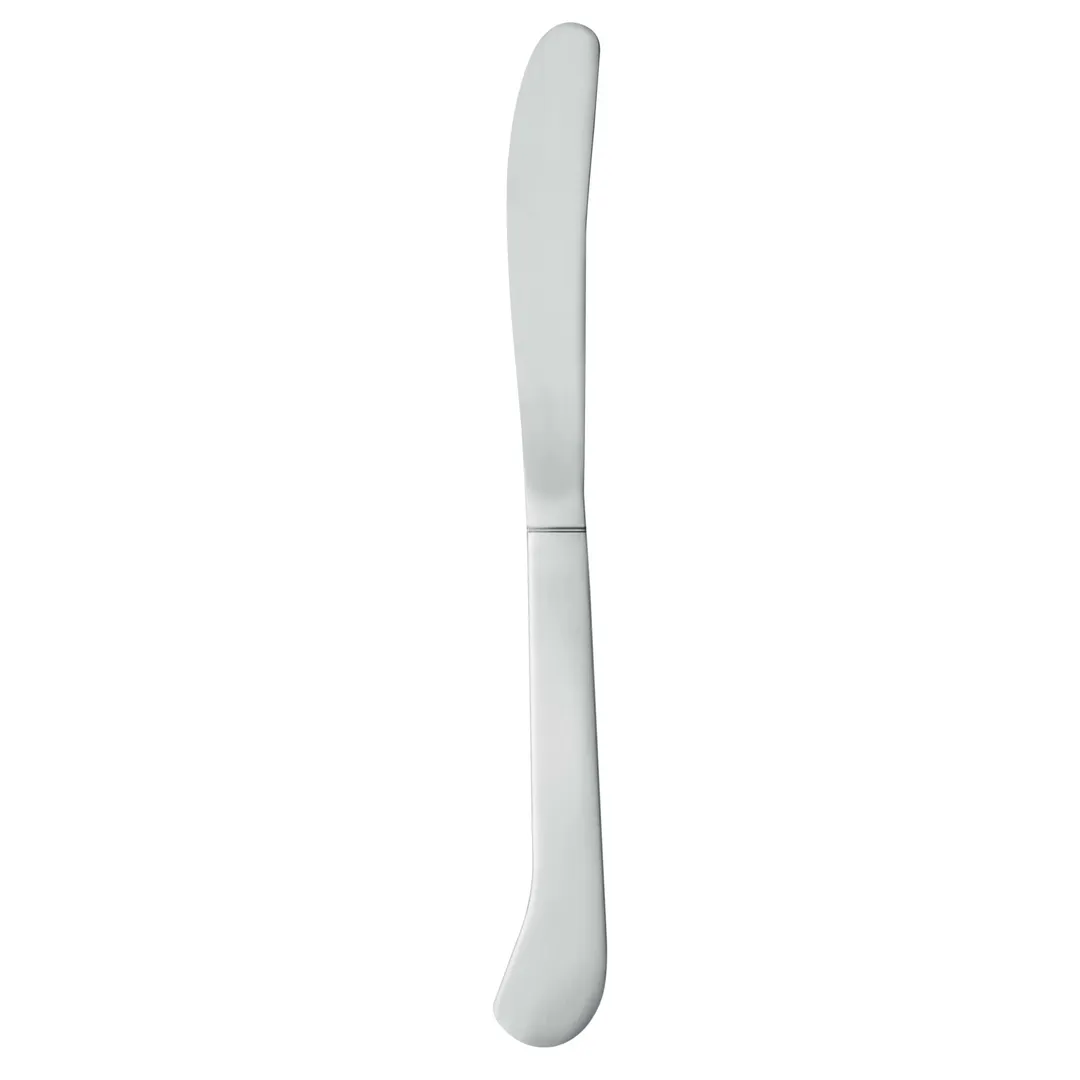 Libbey 132-5262 Dinner Knife – 8.3" Blade, Solid Handle, 18/0 Stainless Steel, Satin Finish - 12/Case