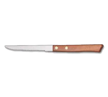 Libbey 200 1482 Steak Knife - 8" Stamped Steel Blade, Economy Cut, Wooden Handle - 24/Case