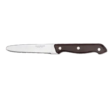 Libbey 201 2642 Steak Knife, 8‑7/8" Round Tip, Polished, Black Bakelite Handle, Stamped - 12/Case