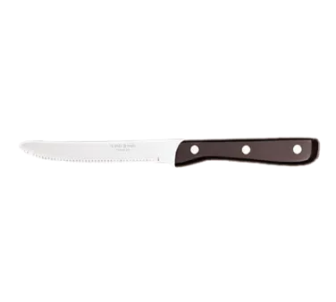 Libbey 201-2682 Steak Knife, 9-1/4" Round Tip, Black Bakelite Handle, Stainless Steel Blade - 12/Case