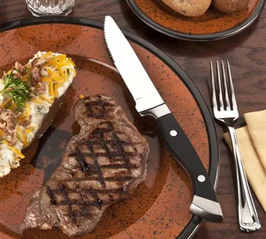 Libbey 201-2693 Steak Knife - 10½" High-Carbon Stainless Blade, Black Matt Handle - 12/Case