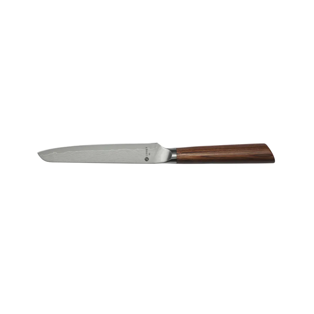 Reserve by Libbey 201 2893 Steak Knife, 9‑3/4" Wood Handle, 13/0 Steel, Dishwasher Safe - 12/Case