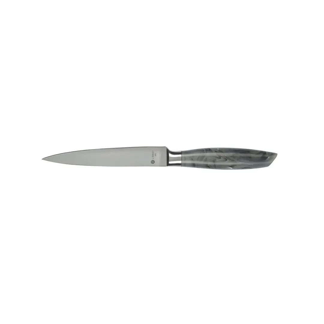 Libbey 201-2894 Steak Knife – 9-3/8" Gray Plastic Handle, 13/0 Stainless Steel Blade - 12/Case
