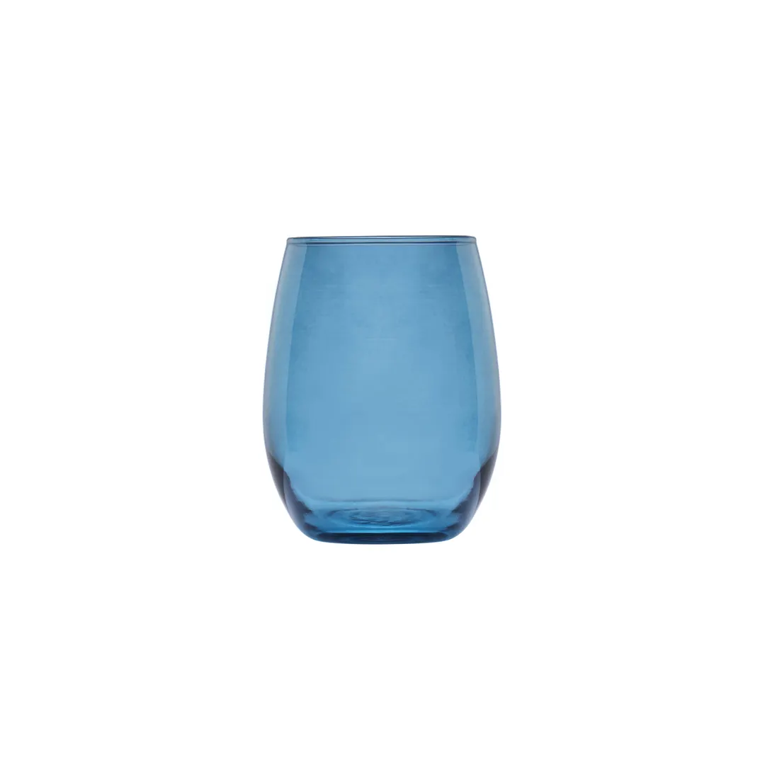 Libbey 213/AK1K2K Stemless Wine Glass, 15 oz (4 3/8" H x 2 3/4" T), Sapphire Glass, 12/Case
